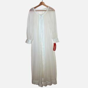 Vintage Miss Elaine Sheer Lace Peignoir Dressing Gown Romantic NWT Medium‎